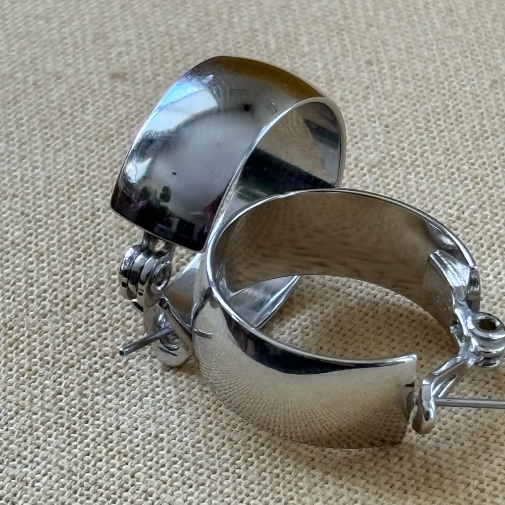 Monet Elegant Silver tone Hoop Earrings